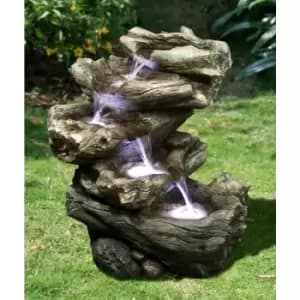 Tranquility Water Features - 5 Tier Wood Cascade Mains Powered Water Feature