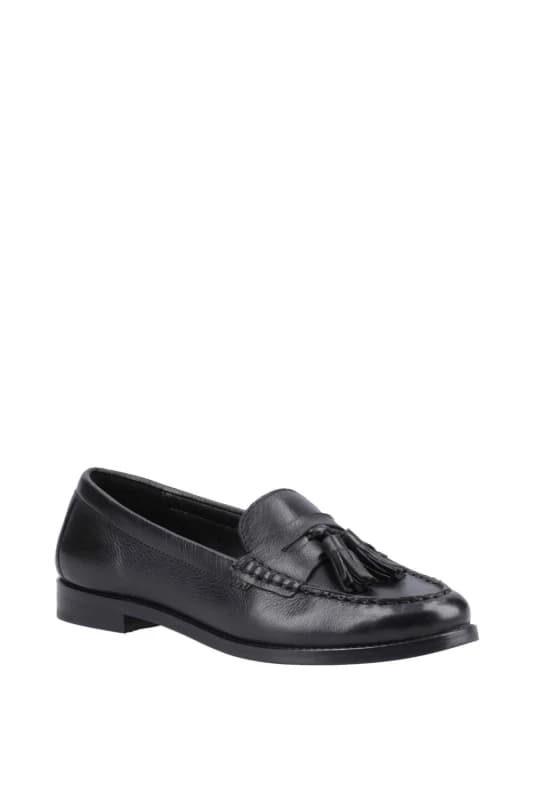 Hush Puppies Womens Connie Tassel Loafer in Black Size: 4 Black Female 4