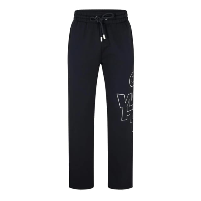 Off White Mens Closed Hem Fleece Joggers Black-White male XS