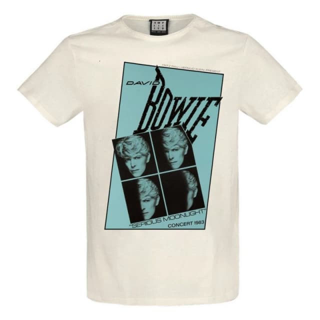 Amplified Amplified Men Serious Moonlight Quad David Bowie T-Shirt in White Size: X-Small White XS Male 5063107615947