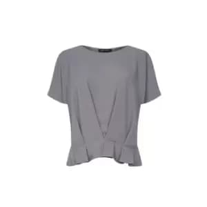 French Connection Augusta Pleat Peplum-Hem Top - Grey