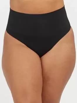 Spanx Ecocare Everyday Thong - Black, Very Black, Size L, Women