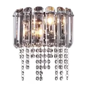 Hail Neoclassic Glass & Crystal Wall Lamp Chrome