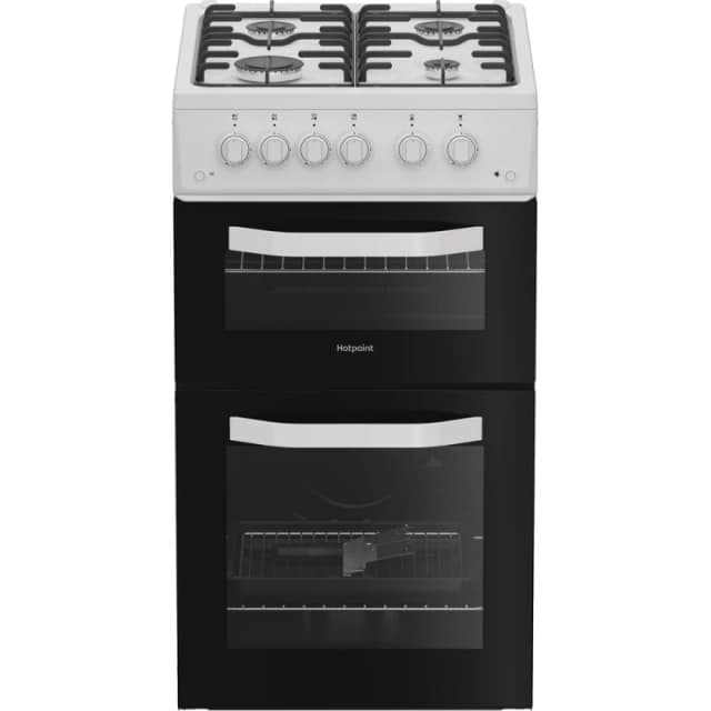 Hotpoint HTG5GCW Freestanding Gas Twin Cooker with Separate Grill White