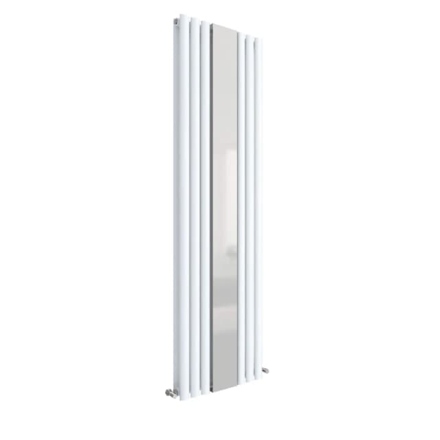 Balterley Embrace Vertical 2 Panel Radiator & Mirror, 1800mm x 499mm Gloss White White Unisex