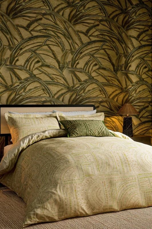 Harlequin 'Frescoes' Cotton Duvet Cover Set in Olive Size: King Olive Unisex King