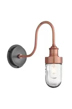 Swan Neck Outdoor & Bathroom Wall Light, Copper