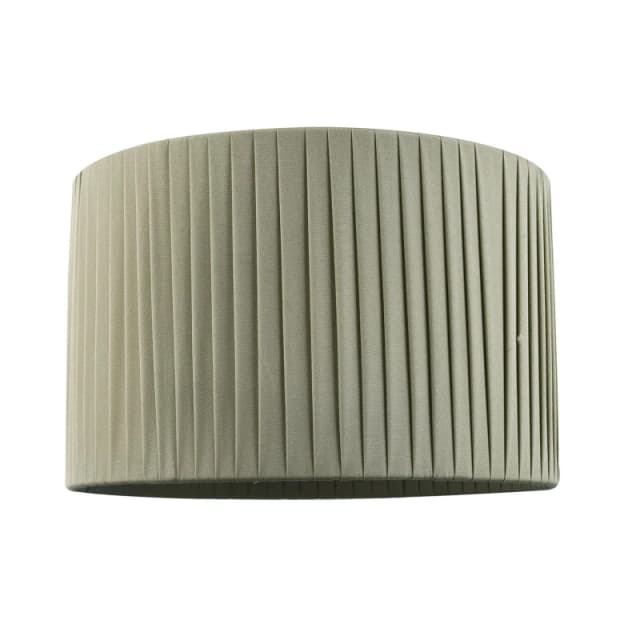 Happy Homewares Contemporary Designer Double Pleated Cotton Fabric Drum Lamp Shade in Olive Size: 12" Olive Unisex 12"