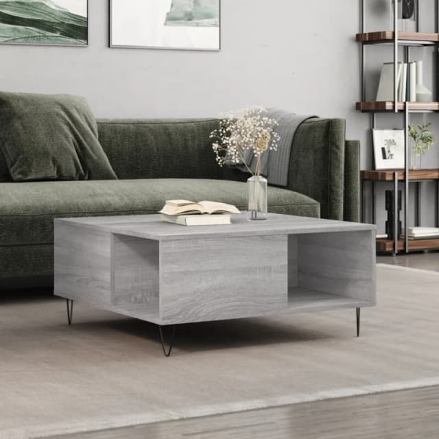 VIDAXL Coffee Table Grey Sonoma 80x80x36.5cm Engineered Wood Vidaxl 8720845872298