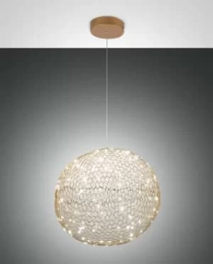 Sumter LED Spherical Pendant Ceiling Light Gold Matt Glass