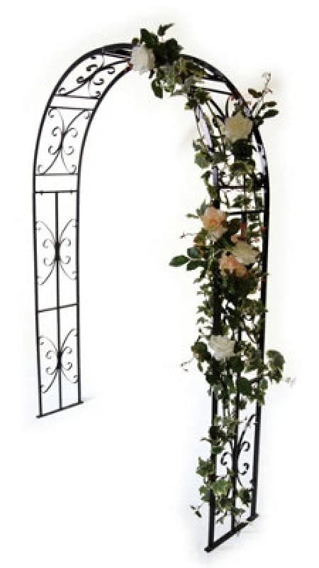 Poppy Forge Buckingham Arch (Inc Ground Spikes), Garden Archway - Solid Steel - L30.4 X W137.2 X H218.4cm - Black