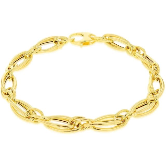 Be You 9ct Gold Double Oval Twisted Curb Bracelet Yellow Gold female 7.5in