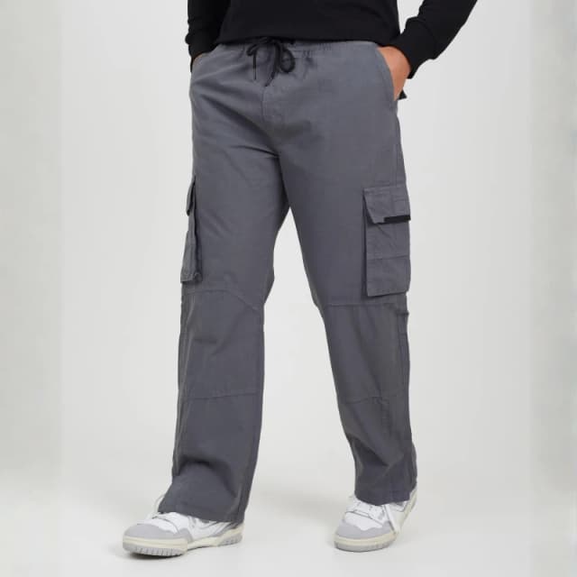 Brave Soul Mens Ripstop Cargo Trousers Dark Grey male 30W R