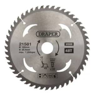 Draper TCT Circular Saw Blade for Wood, 185 x 25.4mm, 48T