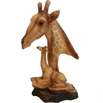 Naturecraft Wood Effect Resin Figurine - Giraffe Head