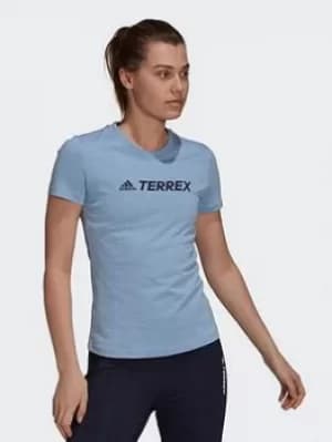 adidas Terrex Classic Logo T-Shirt, Blue Size M Women