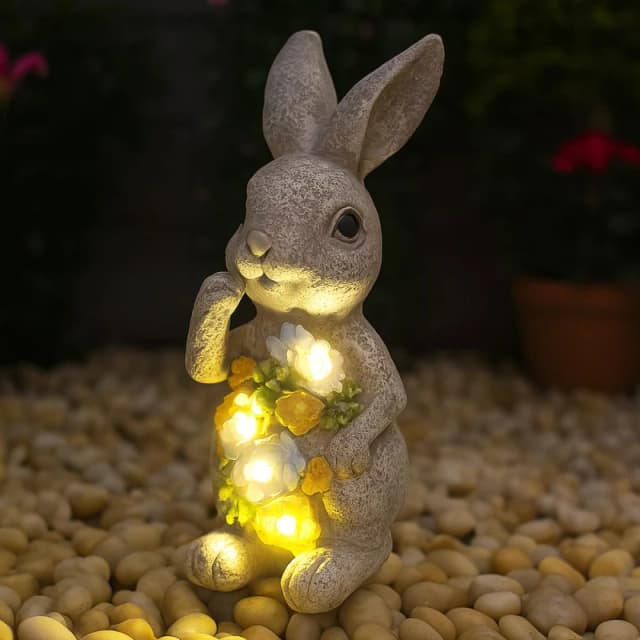 ILFD Group Ltd Solar Bunny Garden Ornament 24Cm / 9.5" - Pack Of 6