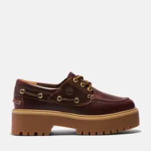 Timberland Stone Street Womens timberland Premium Boat Shoe For Her In Burgundy Burgundy, Size 3