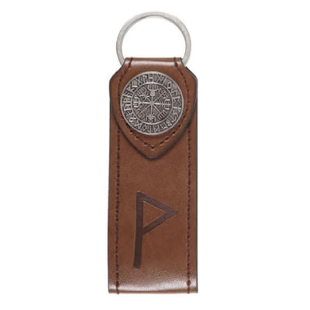 Something Different Joy Viking Rune Faux Leather Keyring Brown/silver (One Size)