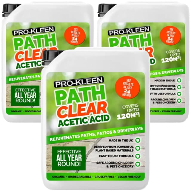 ProKleen Path Cleaner Acetic Acid Concentrated 30% Glyphosate Free 3 x 5L Clear unisex