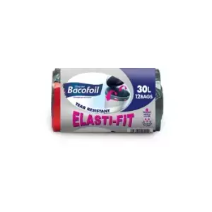 Bacofoil 12 x 30L Elasti-Fit Kitchen Bin Liners
