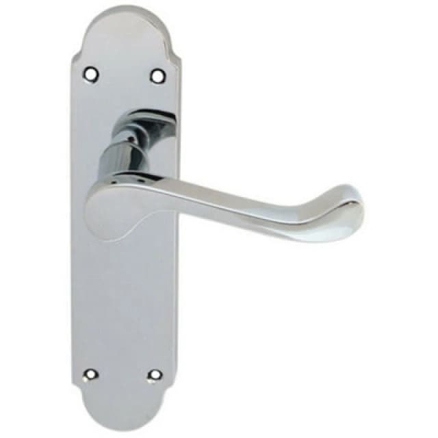 Loops PAIR Victorian Upturned Handle on Latch Backplate 170 x 42mm Polished Chrome Multi