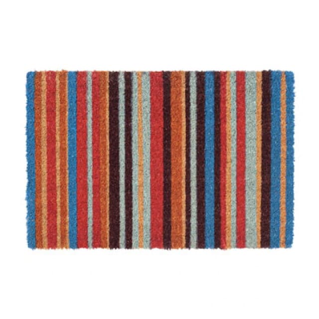 Nicola Spring Coir Door Mat - 90 X 60Cm - Pinstripe - Indoor Outdoor Floor Mat Dirt Trapper Rug Non Slip Backing Doormat