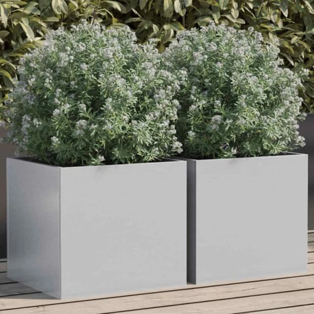 VIDAXL Planters 2 pcs Silver 32x30x29cm Galvanised Steel Vidaxl 8721012364042