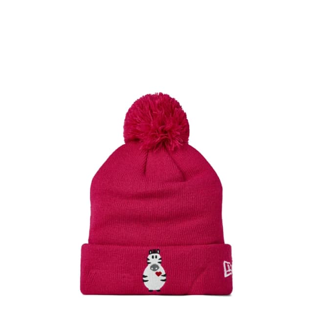 New Era Animal Pom Pom Beanie Juniors - Pink Pink Child