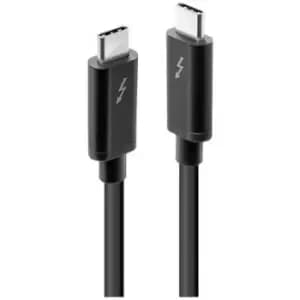 LINDY Thunderbolt cable Thunderbolt 3 USB-C plug, USB-C plug 1m Black 41556
