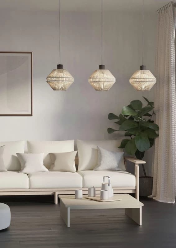 EGLO Eglo Midsumer Timeless Fabric Three Light Pendant in Black One Size Unisex 9002759440015