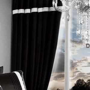 Catherine Lansfield Diamante Eyelet Curtains