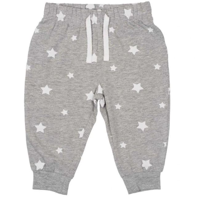 Larkwood Stars Lounge Pants in Pale Grey Size: 3-4 Years Pale Grey Unisex 3-4 Years