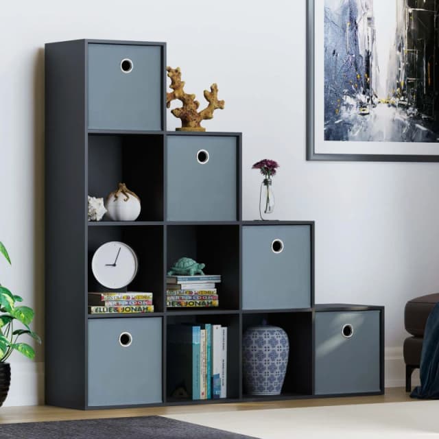 Lassic 10 Cube Storage Unit (B) + Set of 5 Storage Cubes Grey unisex 10 Unit