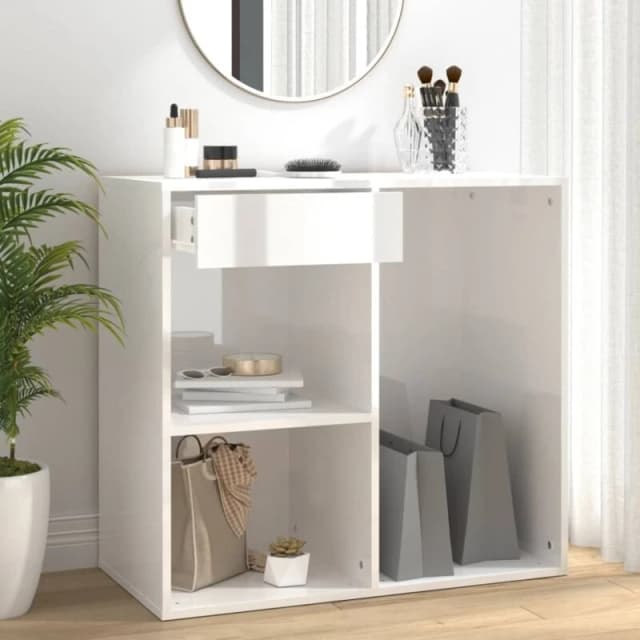 Vidaxl Cosmetic Cabinet High Gloss White 80X40X75cm Engineered Wood, White 808843
