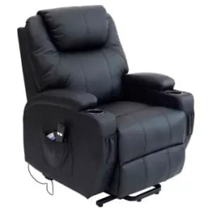 Cinemo Heated Massage Rise Recliner - Black