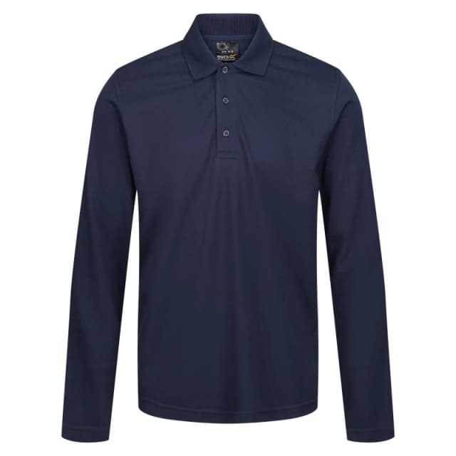 Regatta Professional Mens Long-Sleeved Polo Shirt in Navy Size: XS Navy Male XS
