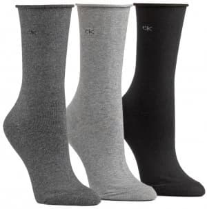 Calvin Klein Roll top 3 pair pack ankle socks Grey