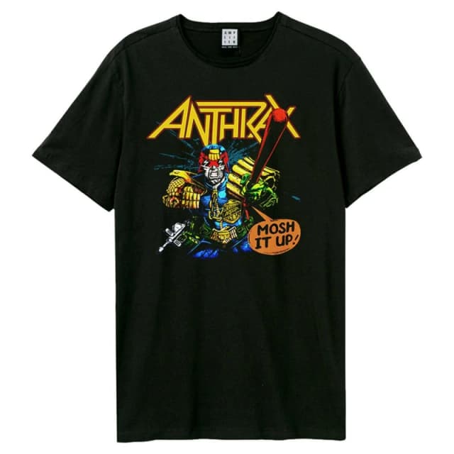 Amplified Amplified Men I Am The Law Anthrax T-Shirt in Black Size: X-Small Black XS Male 5063852070794