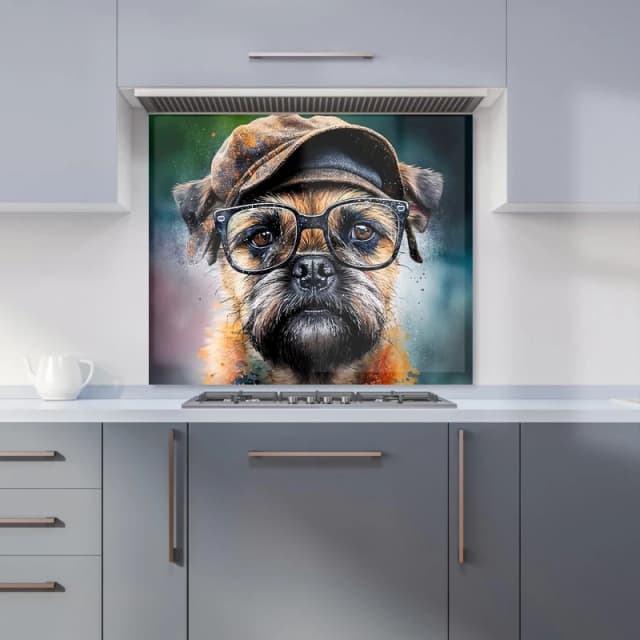 Warren Reed - Designer Border Terrier Dog Splashart Kitchen Splashback Size: 600mm x 750mm Multicolor Unisex 600mm x 750mm
