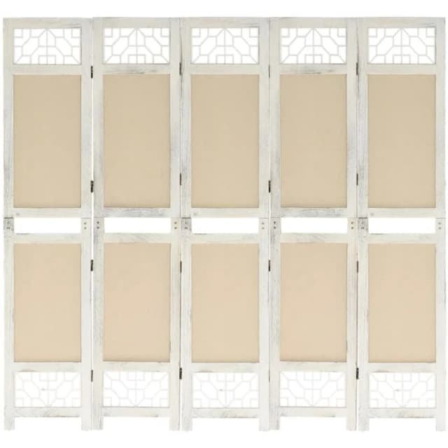 VIDAXL 5-Panel Room Divider Cream 175x165cm Fabric Vidaxl 8720286654934