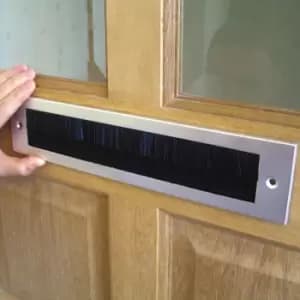 Stormguard Aluminium & Brush Letterbox Draught Excluder, (L)338mm