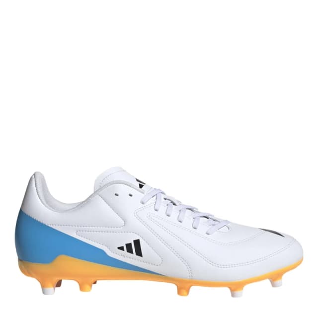adidas RS-15 Adults Firm Ground Rugby Boots Wht/Blk/luc male 7 (40.7)