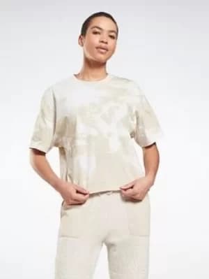 Reebok Myt Tie-dyed T-Shirt, Beige Size M Women