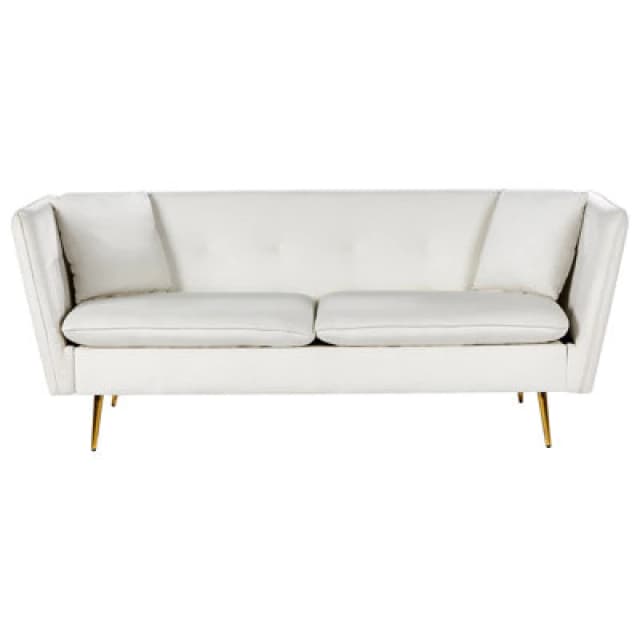 Beliani Sofa 3 Seater Frederica Velvet Off-White