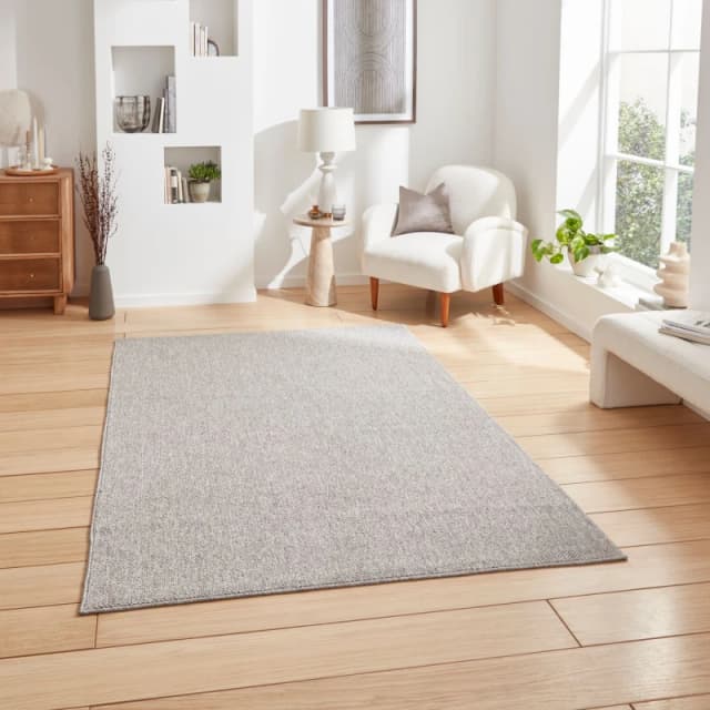 Neutral Boucle Textured Rug