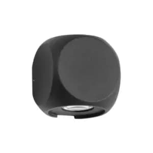 Chambly 2 Light Outdoor Up Down Wall Lamp Sandy Black Aluminium, Glass Cree LED 2x2W 285Lm 3000K IP54 - Merano