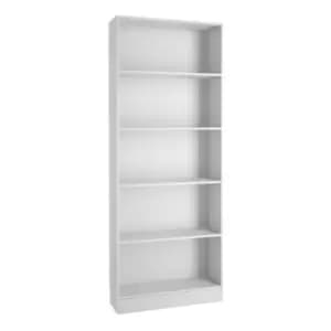 Basic Tall Wide Bookcase (4 Shelves) In White