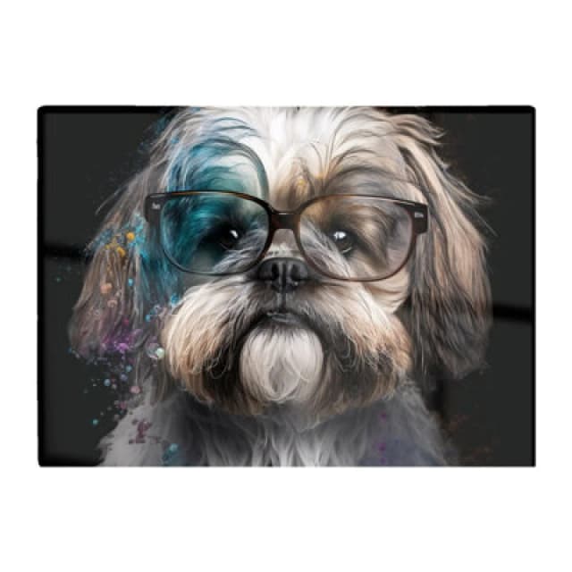 Warren Reed Designer Lhasa Apso With Glasses Splashart Chopping Board