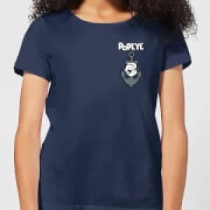 Popeye Anchor Womens T-Shirt - Navy - L